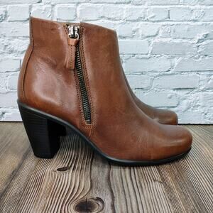 Ecco Touch 75 Ankle Boots Booties Women's US 6 | EU 36 Brown Leather Capsule
